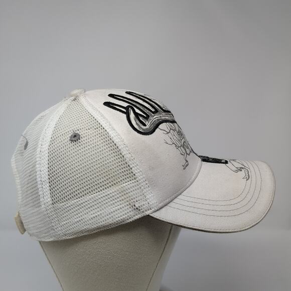 Buck Wear Strapback Trucker Hat White One Size Adjustable Embroidered Mesh Back - Picture 5 of 10
